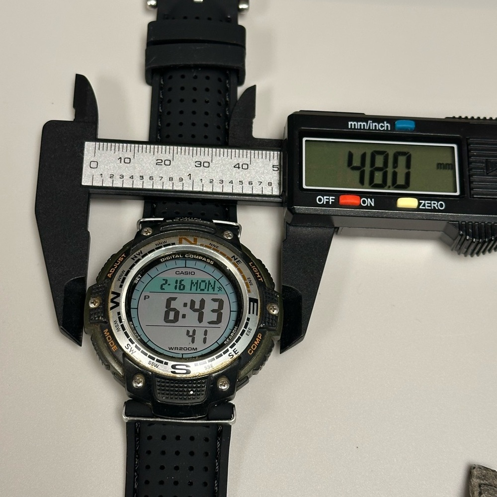 Casio SGW100B-3V Digital Twin Sensor Black & Green 48mm Resin Men’s Sport Watch - Picture 11 of 12